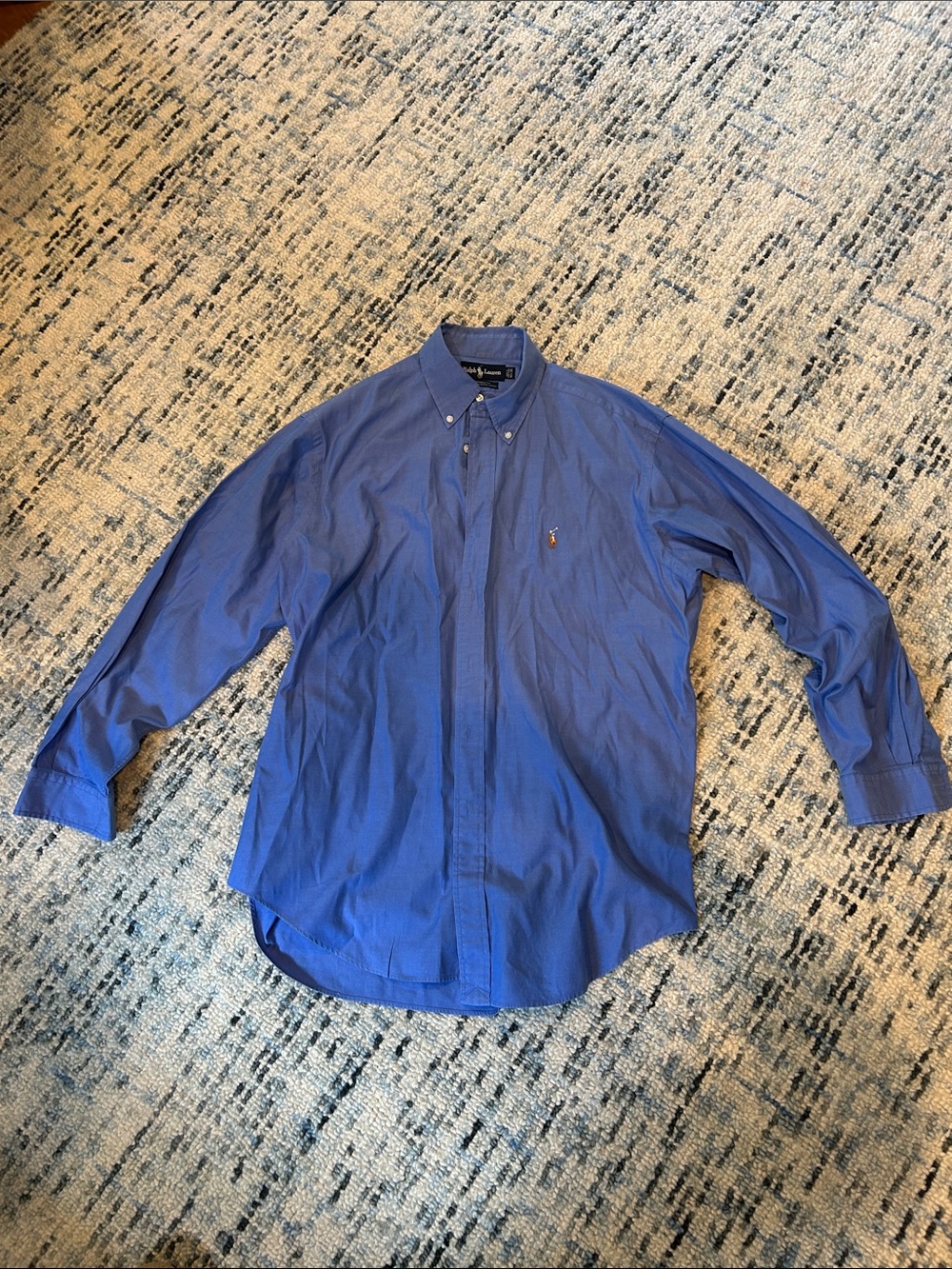 Ralph Lauren Yarmouth Royal Blue Button-Down Oxford Dress Shirt 16 1/2 35